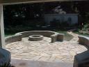 Tennessee Flagstone Patio, Belgard Weston Seating Wall and Fire Pit